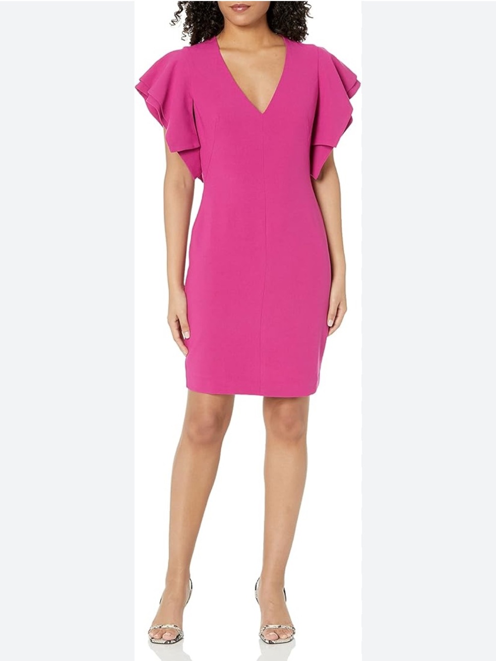 Black Halo Simona Ruffle sleeve dress
